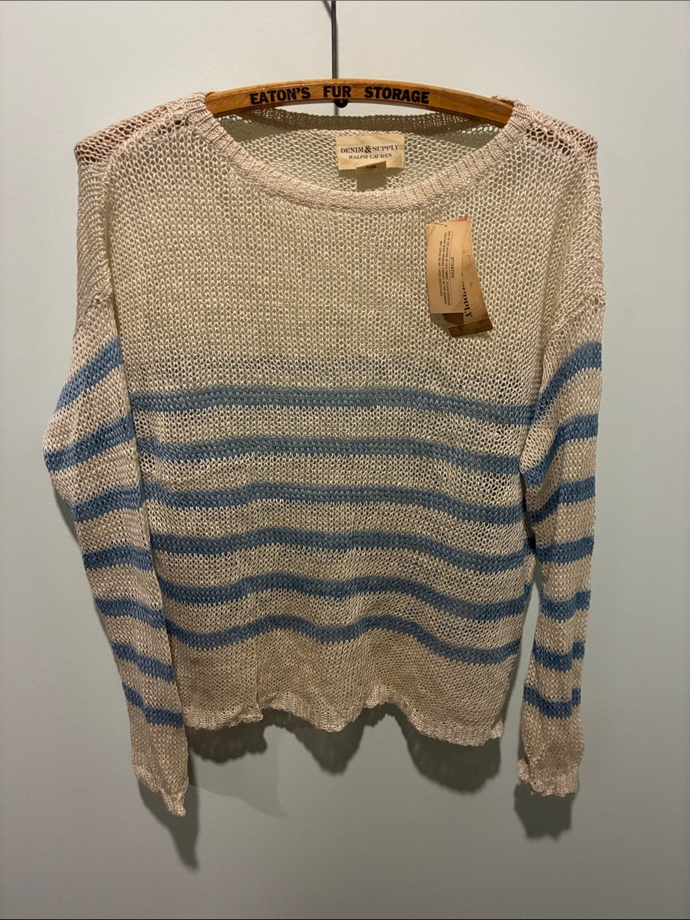 Denim & Supply Ralph Lauren Linen Sweater Open Knit  Size Small NWT